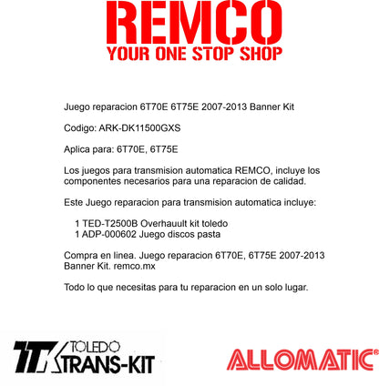 Juego reparacion 6T70E 6T75E 2007-2013 Banner Kit