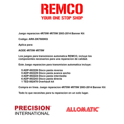 Juego reparacion 4R70W 4R75W 2003-2014 Banner Kit