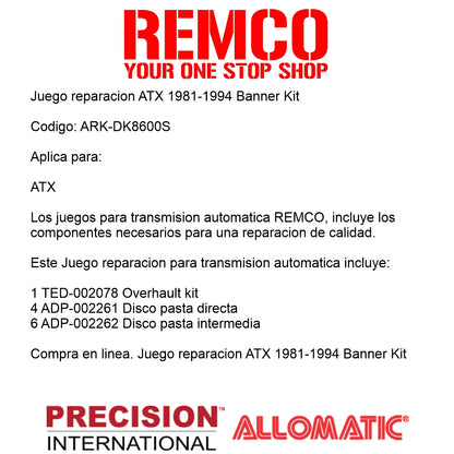 Juego reparacion ATX 1981-1994 Banner kit