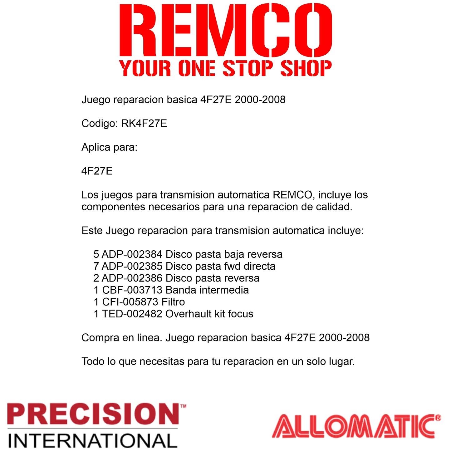 Juego reparacion 4F27E 2000-2008