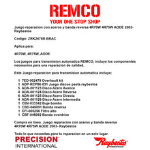 Juego reparacion con aceros y banda reversa 4R70W 4R75W AODE 2003- Raybestos