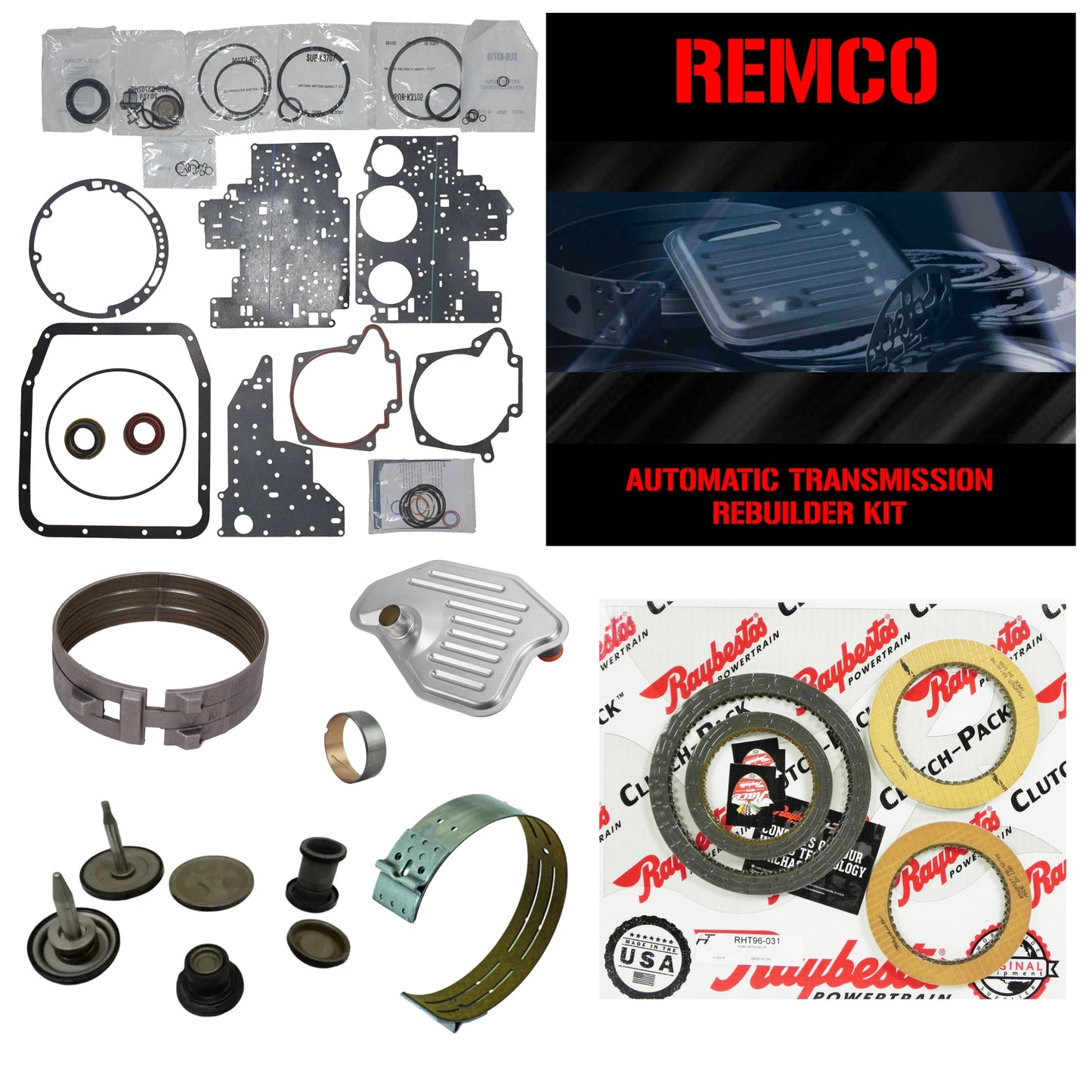 Juego reparacion con pistones y banda reversa 4R70W 4R75W AODE 2003- Raybestos