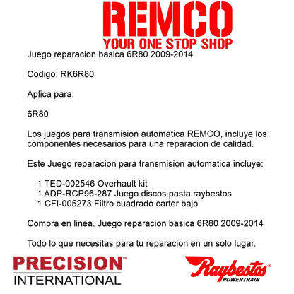 Juego reparacion basica 6R80 2009-2014